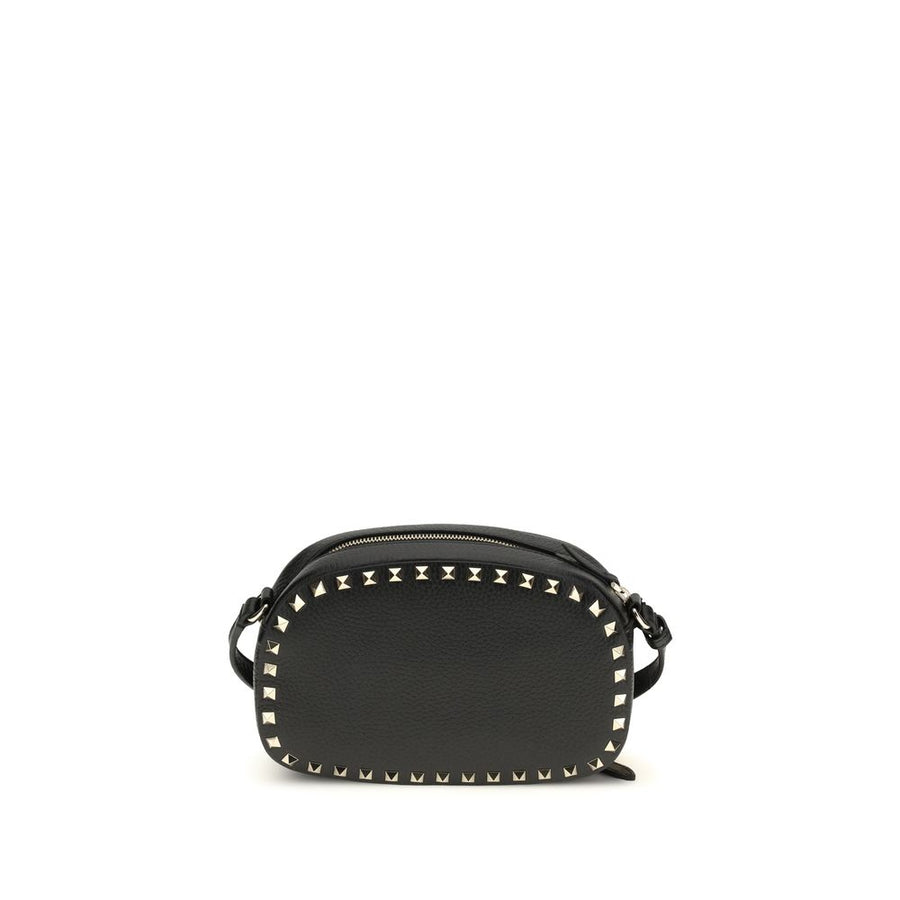 Valentino Garavani Black Calf Leather Bos Taurus Shoulder Bag