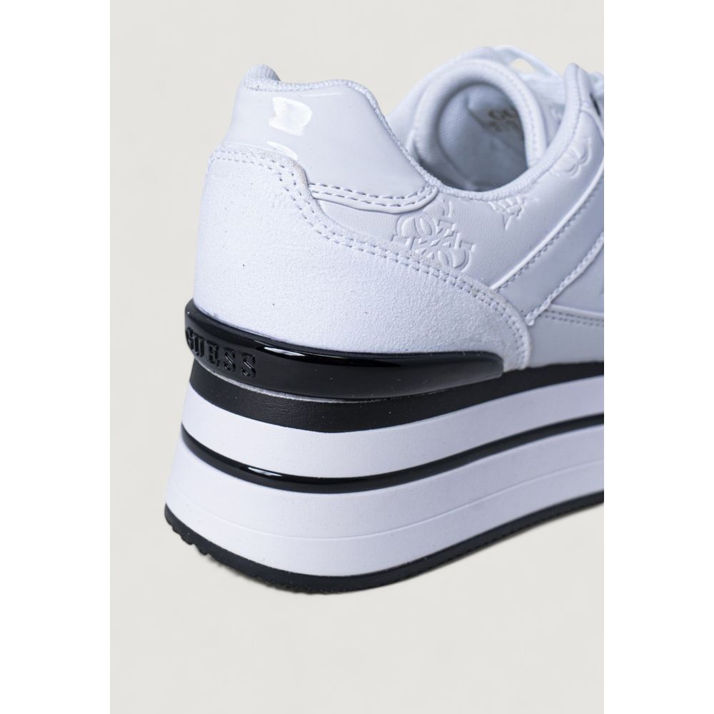 Guess White Polyester Platform Sneakers