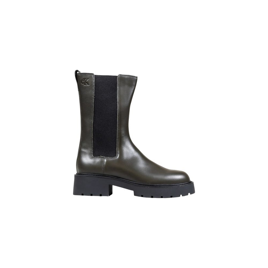 Calvin Klein Jeans Gray Leather Ankle Boots