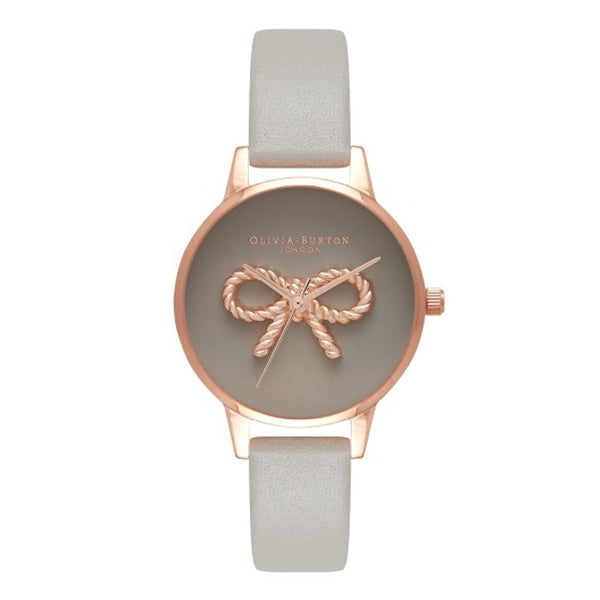 Olivia Burton Gray Artificial Leather Dress Watch
