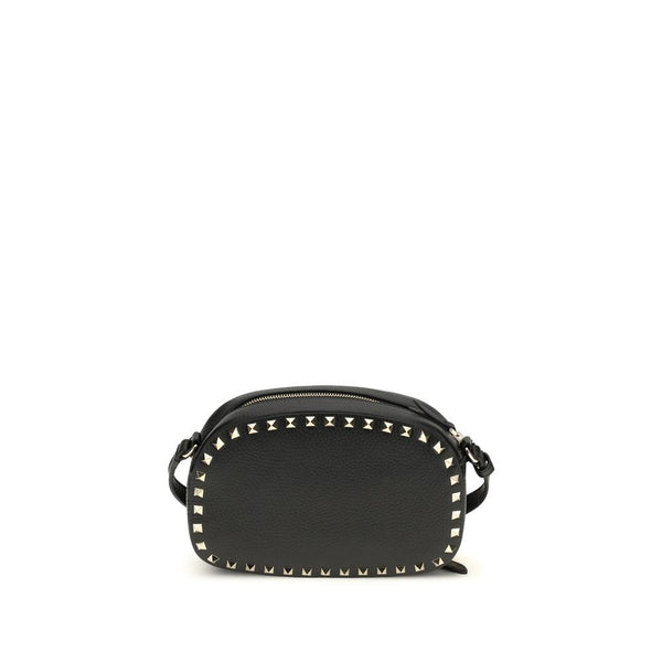 Valentino Garavani Black Calf Leather Bos Taurus Shoulder Bag