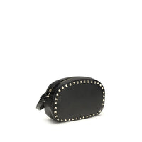 Valentino Garavani Black Calf Leather Bos Taurus Shoulder Bag