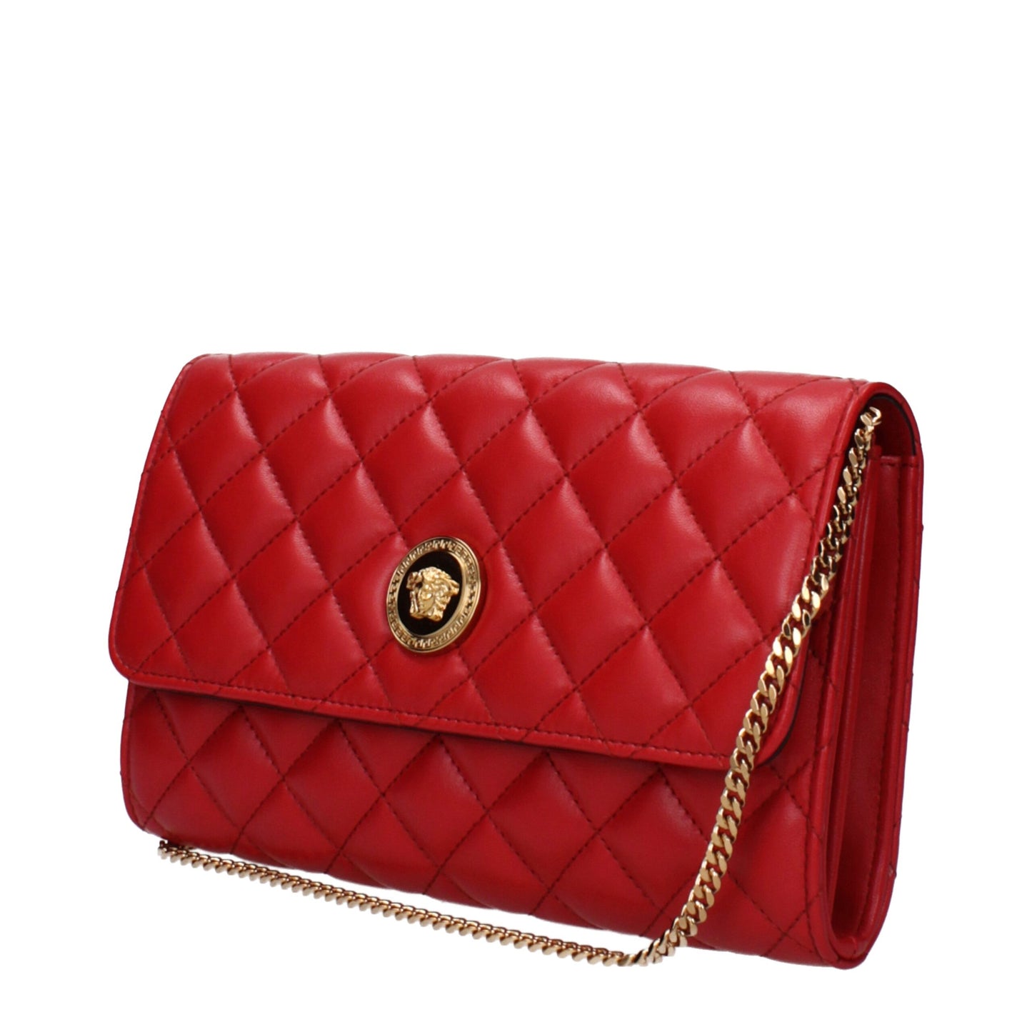 Versace Red Leather Clutch Bag