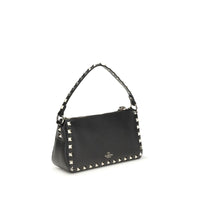 Valentino Garavani Black Calf Leather Bos Taurus Shoulder Bag