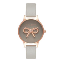 Olivia Burton Gray Artificial Leather Dress Watch