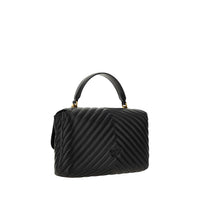 PINKO Black Calf Leather Bos Taurus Handbag