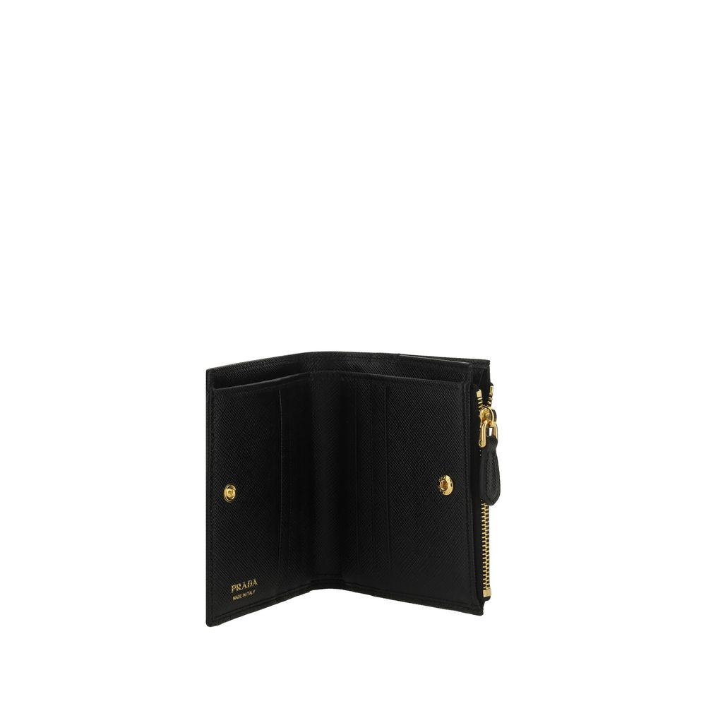 Prada Black Calf Leather Bos Taurus Wallet